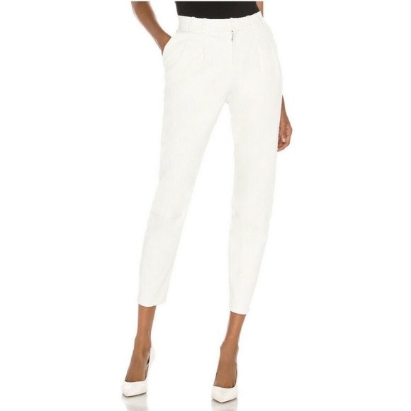 SPRWMN Trouser Pants White Leather Lamb Skin Crop - Picture 2 of 15